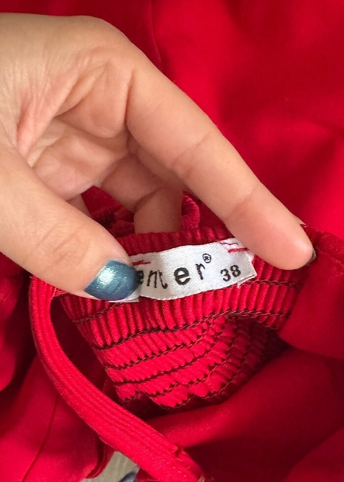 Kırmızı mini elbise - Görsel 3