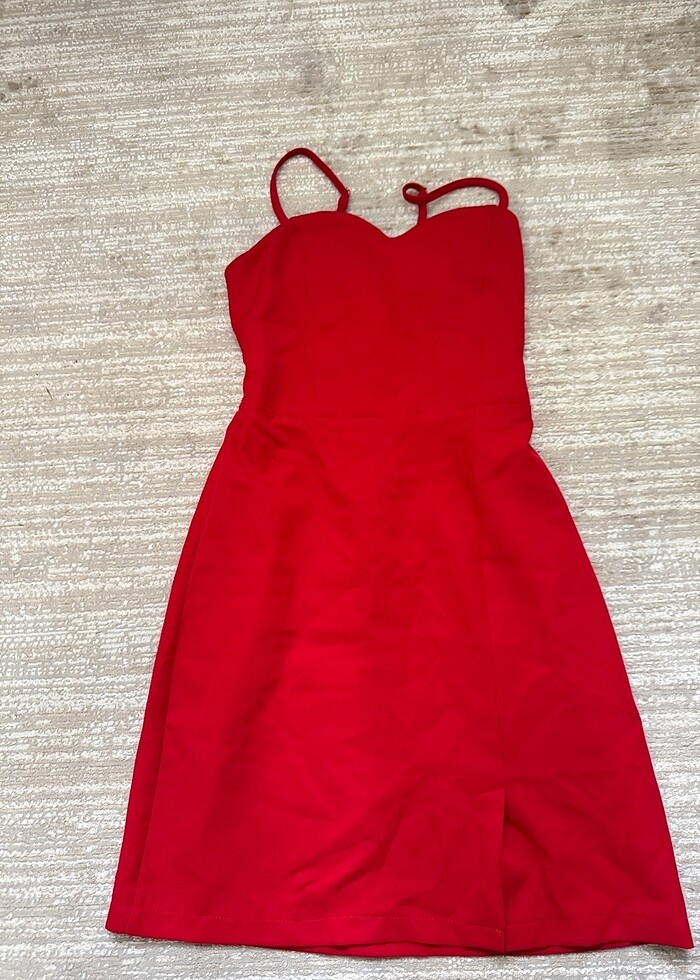 Kırmızı mini elbise - Görsel 2