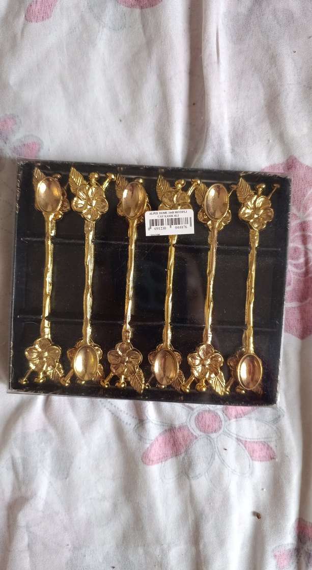 Altın Renkli Dekoratif Çay Kaşıkları - Görsel 3