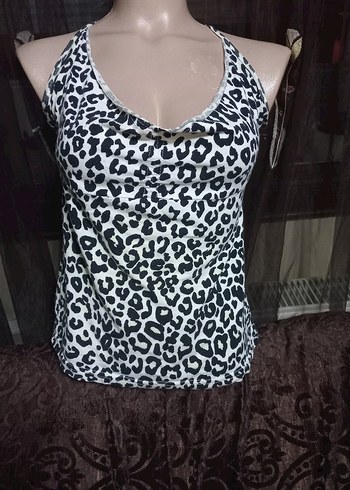 ipekyol #ipekyol Zebra Desenli Mini V Yakalı tshirt
