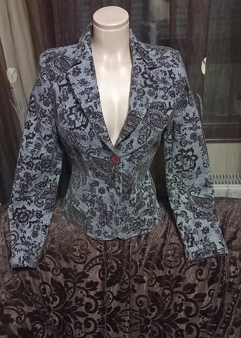 Vakko #Vakko Desenli Vintage Kadın Blazer