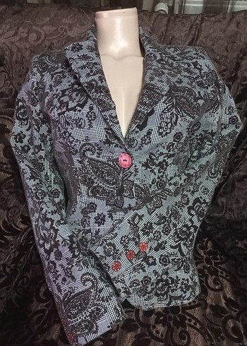 s Beden #Vakko Desenli Vintage Kadın Blazer