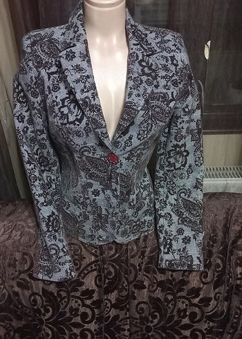 #Vakko Desenli Vintage Kadın Blazer