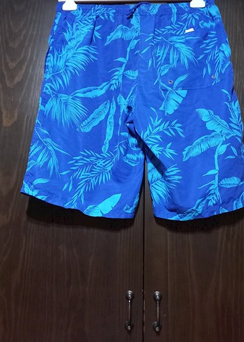 #Mudo Erkek Mavi Palmiye Desenli Şort mayo - Görsel 4