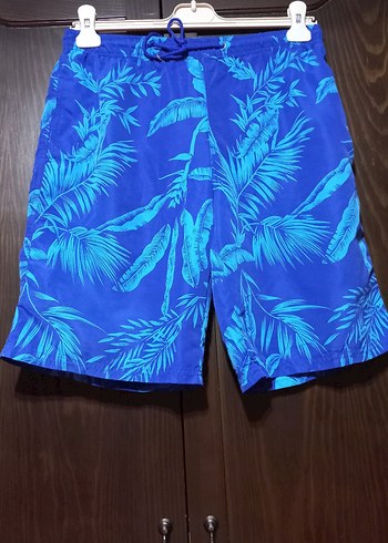 #Mudo Erkek Mavi Palmiye Desenli Şort mayo - Görsel 3