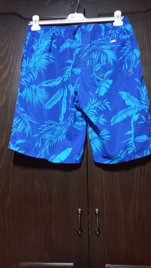 #Mudo Erkek Mavi Palmiye Desenli Şort mayo - Görsel 5