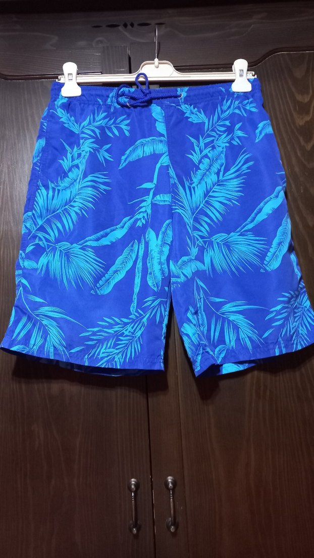 #Mudo Erkek Mavi Palmiye Desenli Şort mayo - Görsel 3