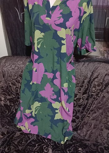 #ROMAN Çiçek Desenli  Elbise - Görsel 11