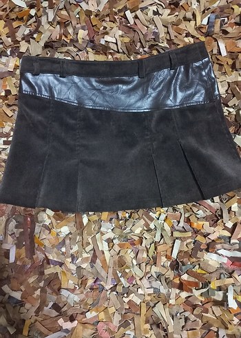 #Kahverengi  Mini Etek - Görsel 3