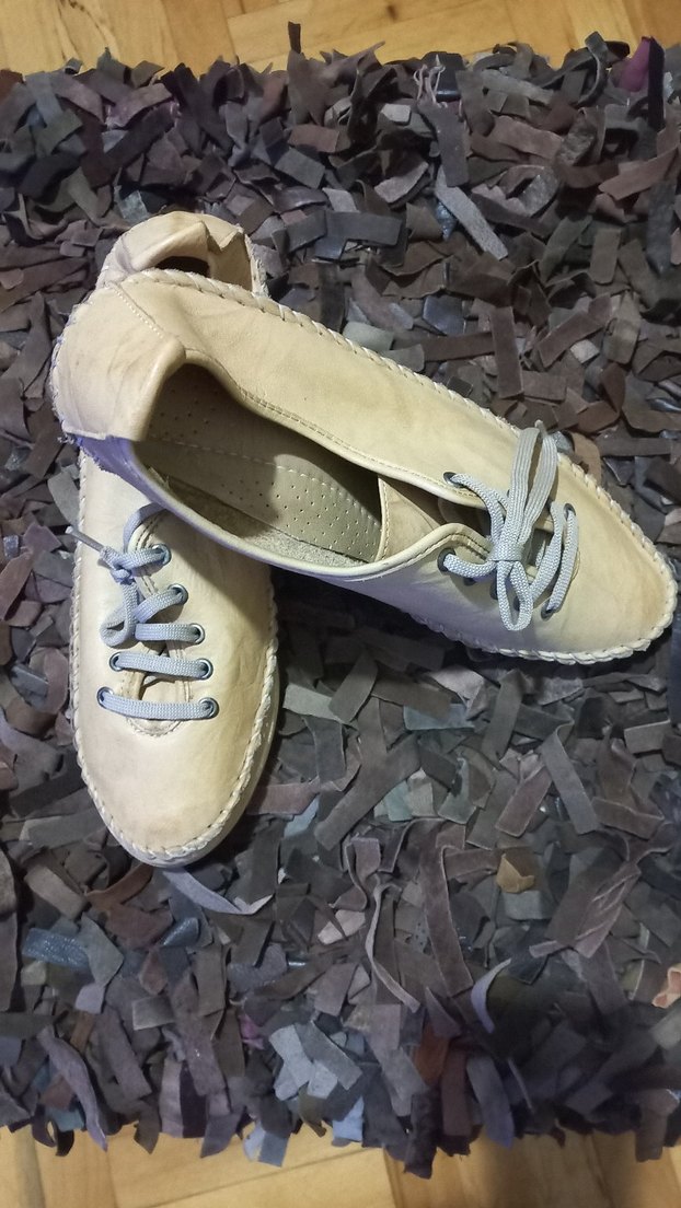 Bej deri Dolgu Topuk Kadın Espadril - Görsel 4