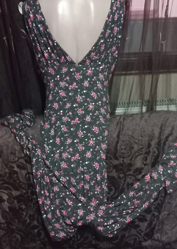 #Beymen Pembe Çiçekli V Yakalı Bohem Tulum - Görsel 10