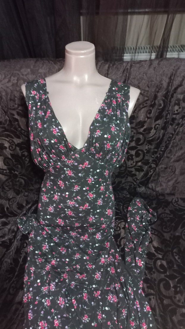 #Beymen Pembe Çiçekli V Yakalı Bohem Tulum - Görsel 3