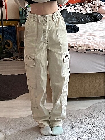 Urban Outfitters y2k vintage bdg bej kargo pantolon