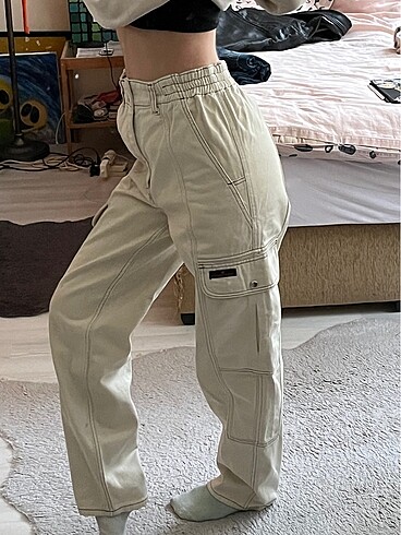 s Beden camel Renk y2k vintage bdg bej kargo pantolon