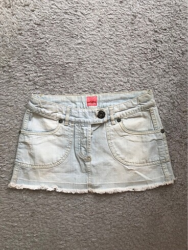y2k vintage lolita kısa kot etek