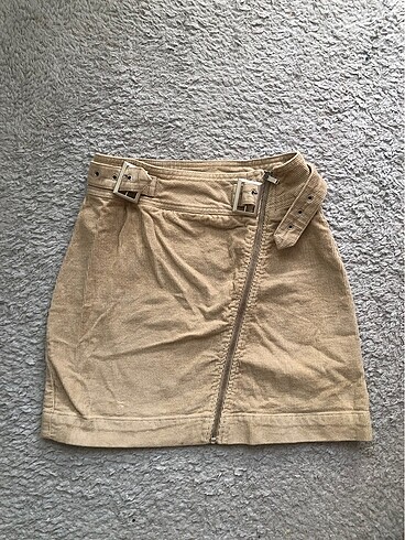 y2k vintage urban outfitters bej kısa etek