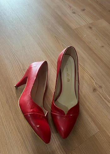 Klasik Kırmızı Deri Stiletto - Görsel 2