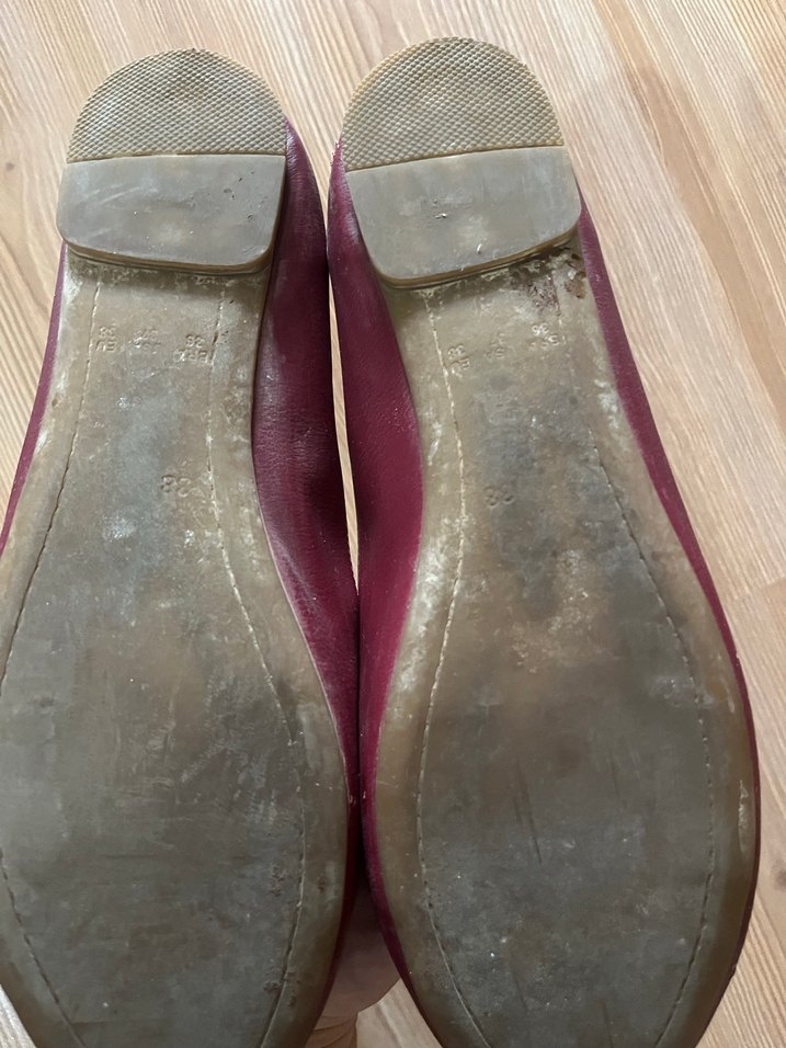 Bordo Fiyonklu Blok Topuklu Kadın Babet - Görsel 2