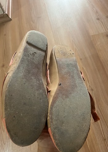 Bej Dolgu Topuklu Fiyonklu Kadın Babet - Görsel 3