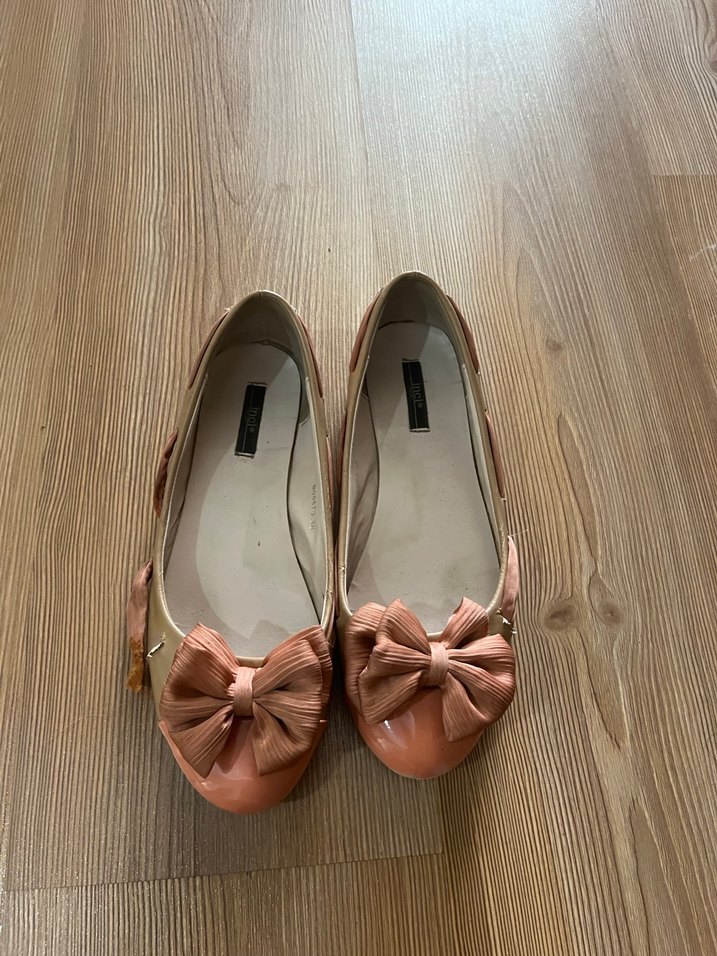 Bej Dolgu Topuklu Fiyonklu Kadın Babet - Görsel 4