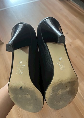 Siyah Tokalı Stiletto Topuklu Kadın Ayakkabı - Görsel 4