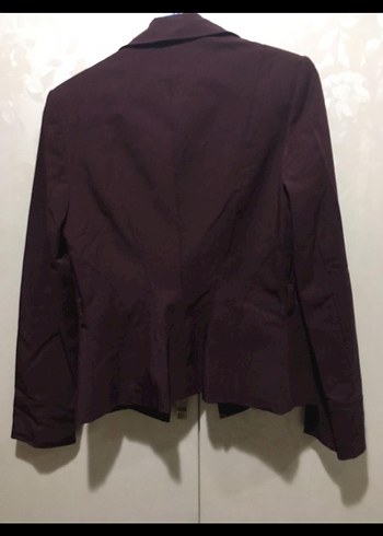 Bordo Düğmeli Kadın Blazer Ceket - Görsel 3
