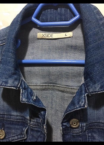 Düğmeli Mavi Kadın Denim Ceket - Görsel 2