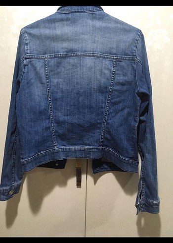 Düğmeli Mavi Kadın Denim Ceket - Görsel 3