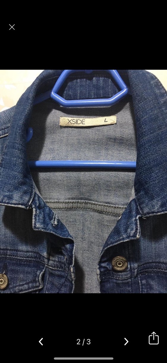 Düğmeli Mavi Kadın Denim Ceket - Görsel 2