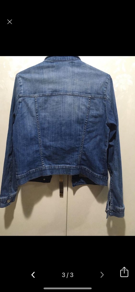 Düğmeli Mavi Kadın Denim Ceket - Görsel 3