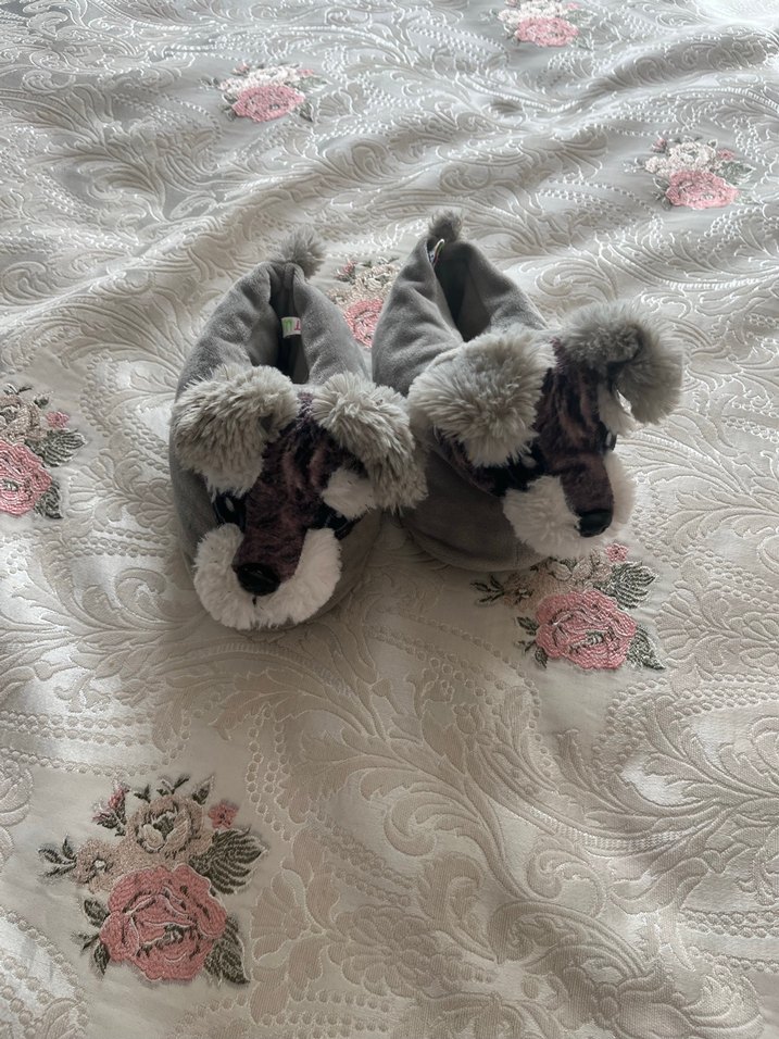 Erkek Çocuk Gri Kürklü Ev Terliği - Görsel 5