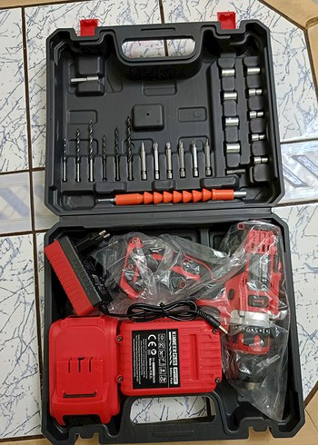 Kırmızı Kablosuz Elektrikli Matkap Seti - Görsel 6