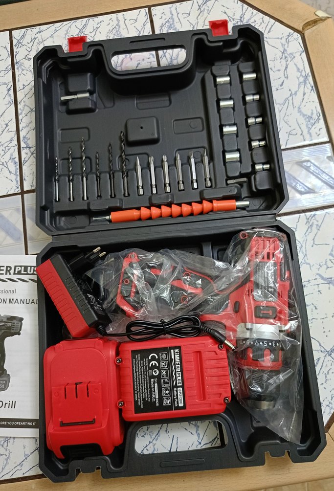 Kırmızı Kablosuz Elektrikli Matkap Seti - Görsel 2