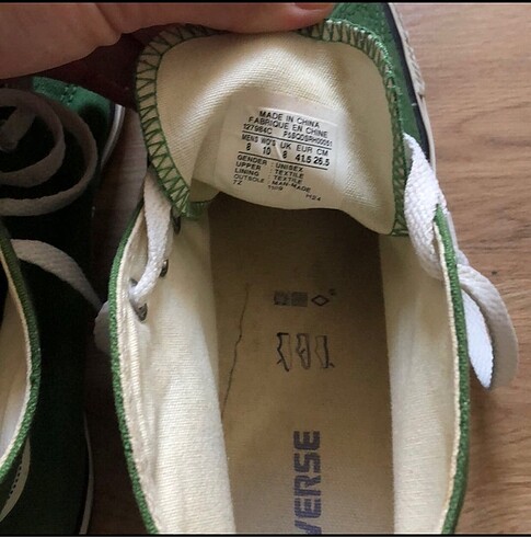 41,5 Beden yeşil Renk Orijinal Converse