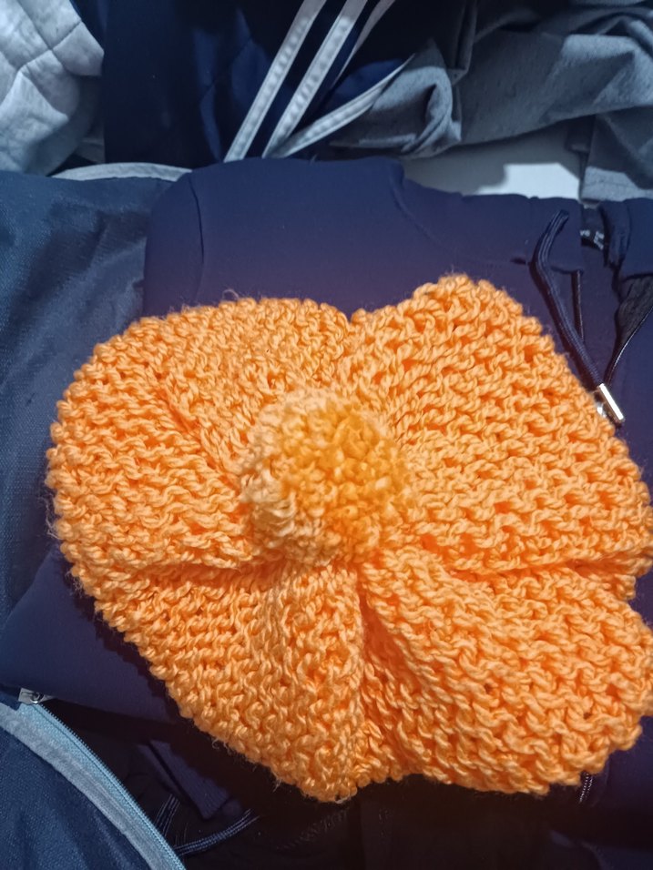 Turuncu Örgü Kadın Bere - Görsel 2