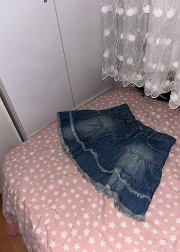 Vintage Mavi Denim Mini etek