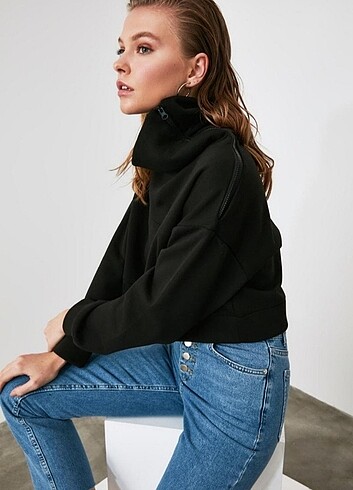 m Beden Trendyolmilla Crop Sweatshirt 