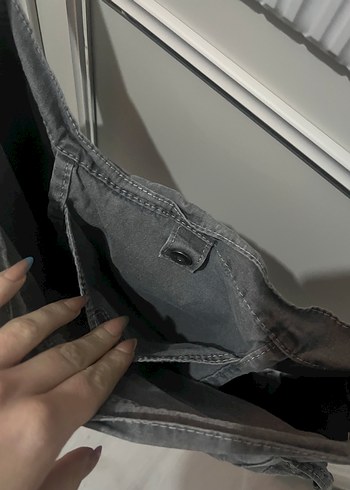 Pull and bear kanvas tote çanta - Görsel 3