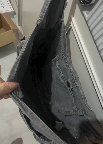 Pull and bear kanvas tote çanta - Görsel 2