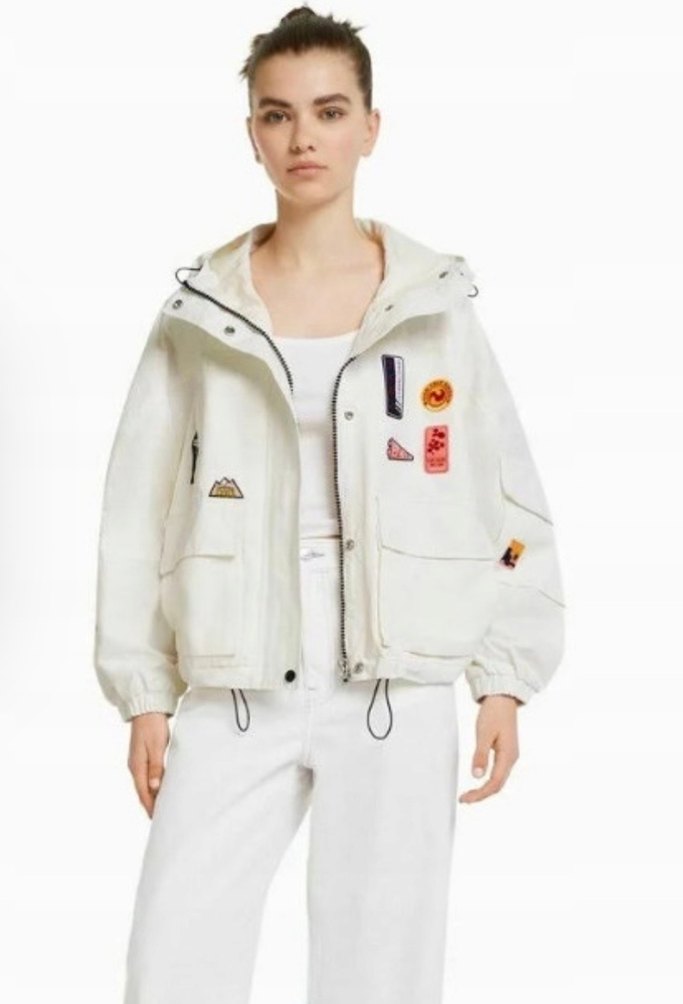 Bershka renkli baskılı yağmurluk - Görsel 3