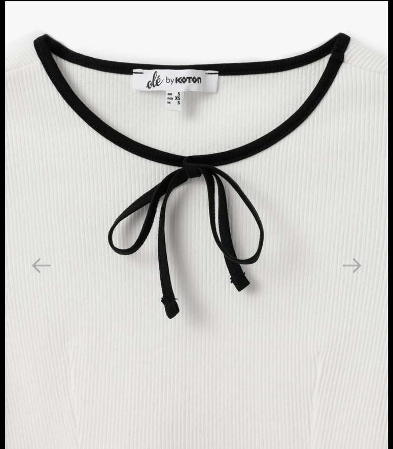 Mini Kısa Kollu Beyaz Kadın Bluz - Görsel 2