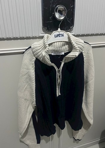 Yarım Fermuarlı Yüksek Yakalı Kadın Triko - Görsel 4