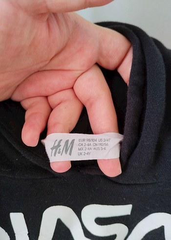 Siyah H&M NASA Baskılı çocuk Sweatshirt - Görsel 2