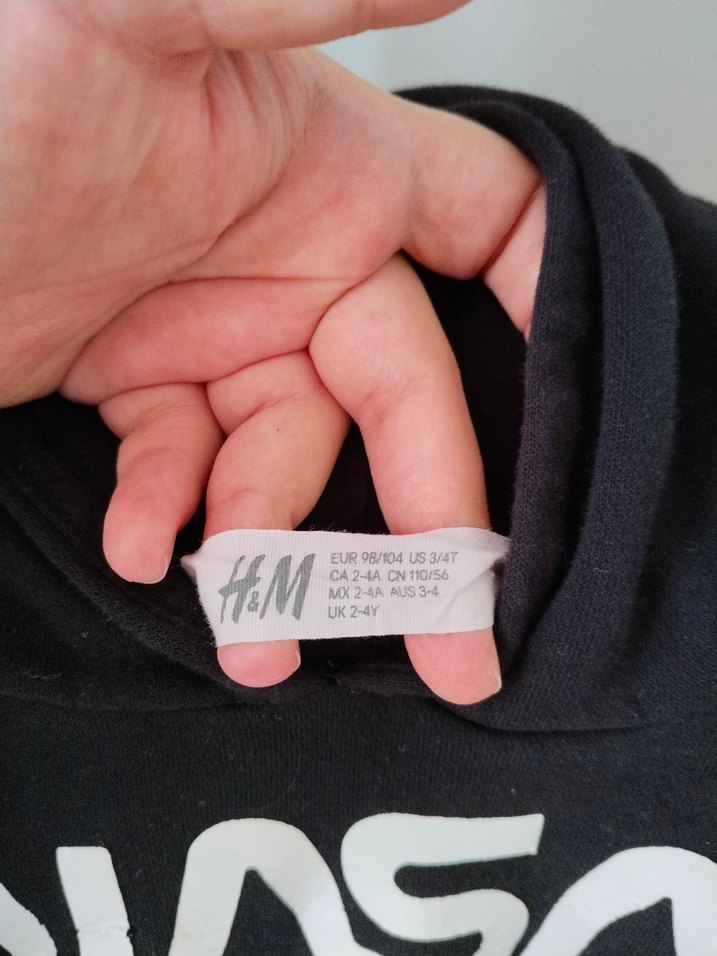 Siyah H&M NASA Baskılı çocuk Sweatshirt - Görsel 2