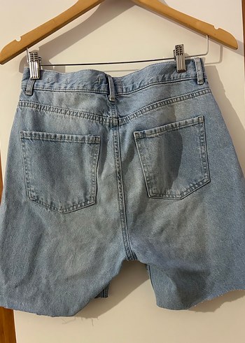 Kadın Mavi Denim Midi Şort - Görsel 2