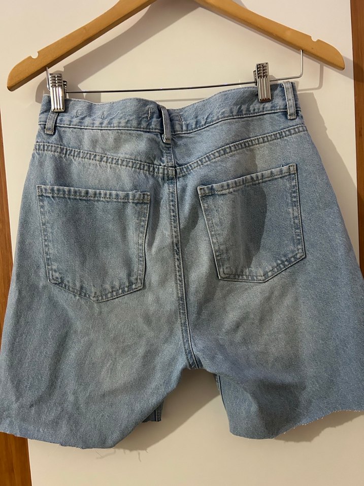 Kadın Mavi Denim Midi Şort - Görsel 2