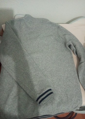 Gri Erkek Çocuk Fermuarlı Sweatshirt - Görsel 5