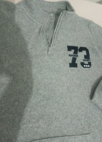 Gri Erkek Çocuk Fermuarlı Sweatshirt - Görsel 4