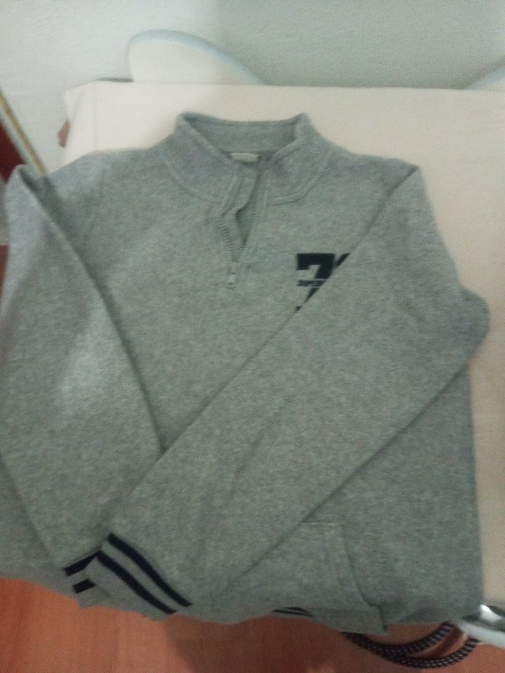 Gri Erkek Çocuk Fermuarlı Sweatshirt - Görsel 2