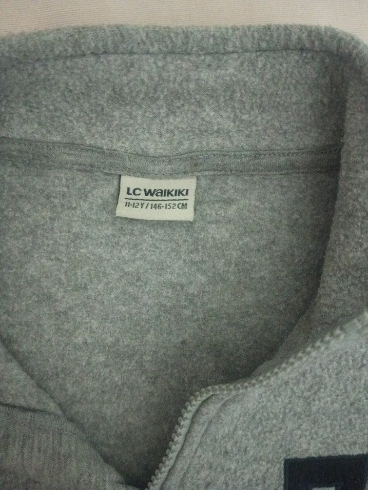 Gri Erkek Çocuk Fermuarlı Sweatshirt - Görsel 3